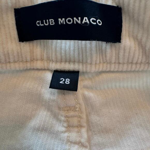 New CLUB MONACO High Rise Skinny Ankle Corduroy Jeans in Cream Women's Sz 28 - Picture 7 of 13